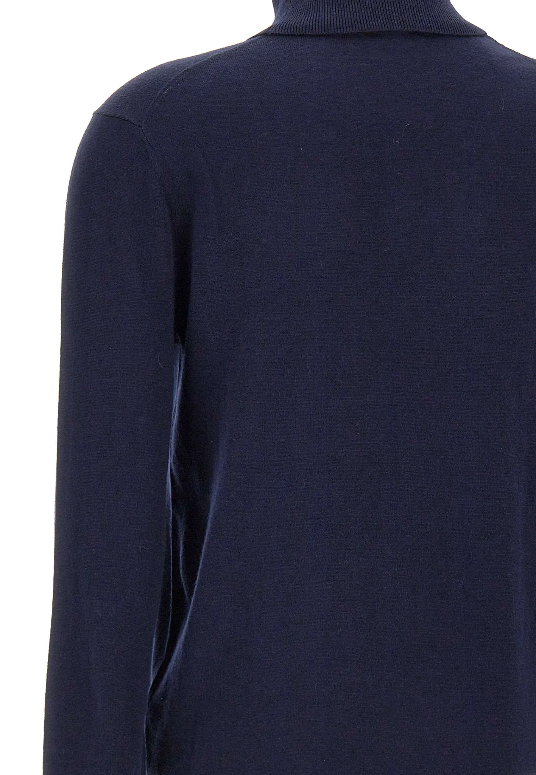 Navy Blue Turtleneck Wool Sweater