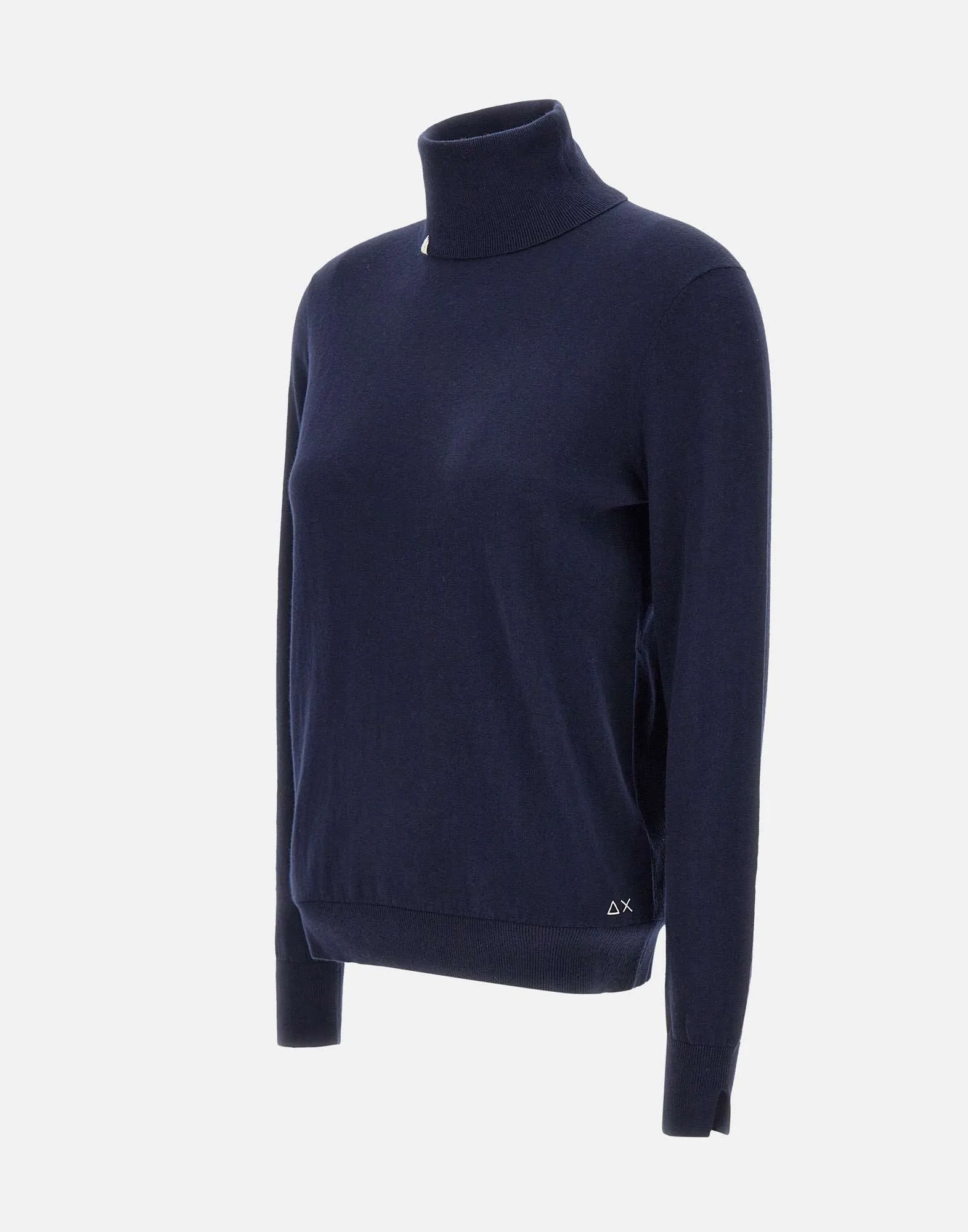 Navy Blue Turtleneck Wool Sweater