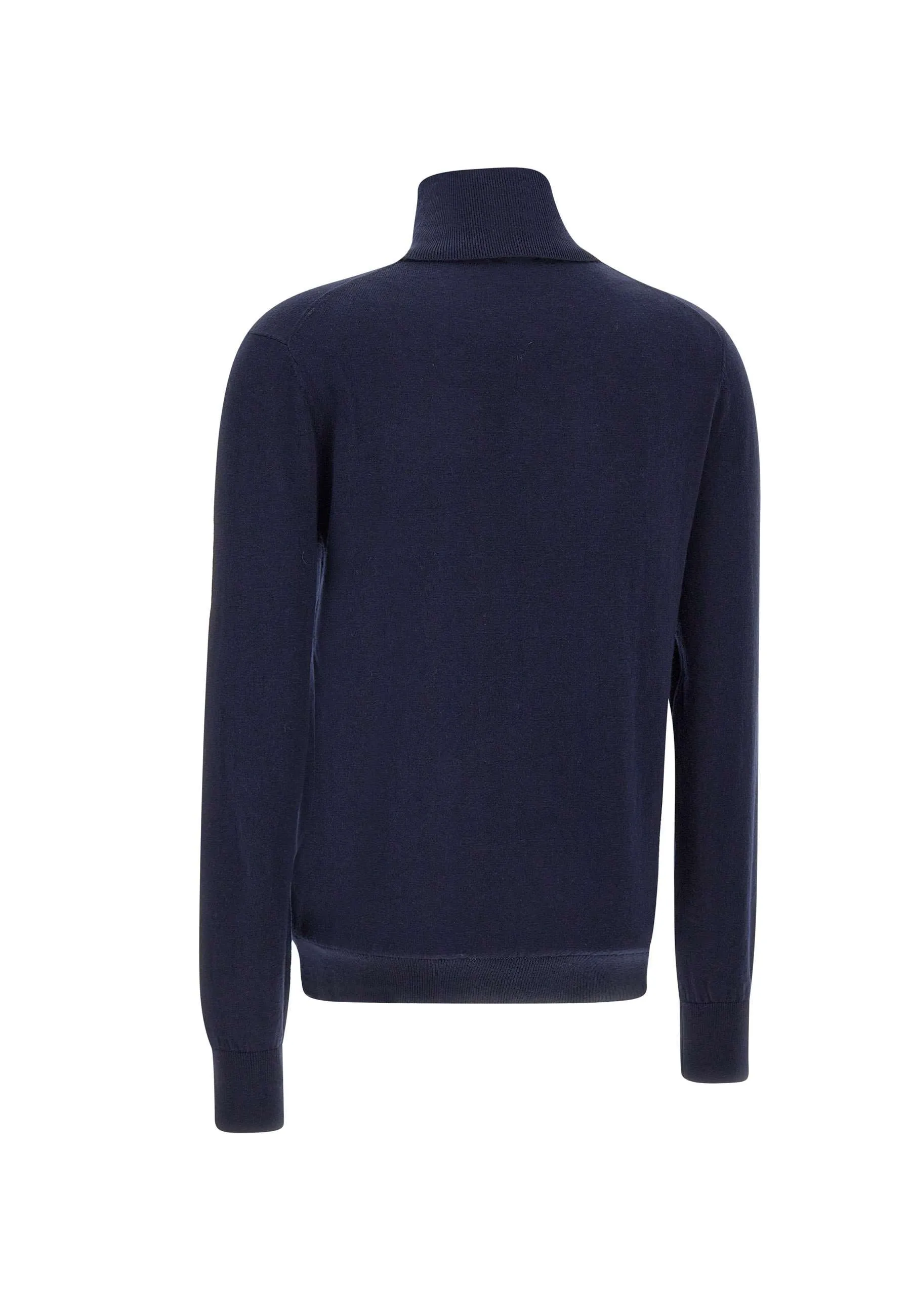 Navy Blue Turtleneck Wool Sweater