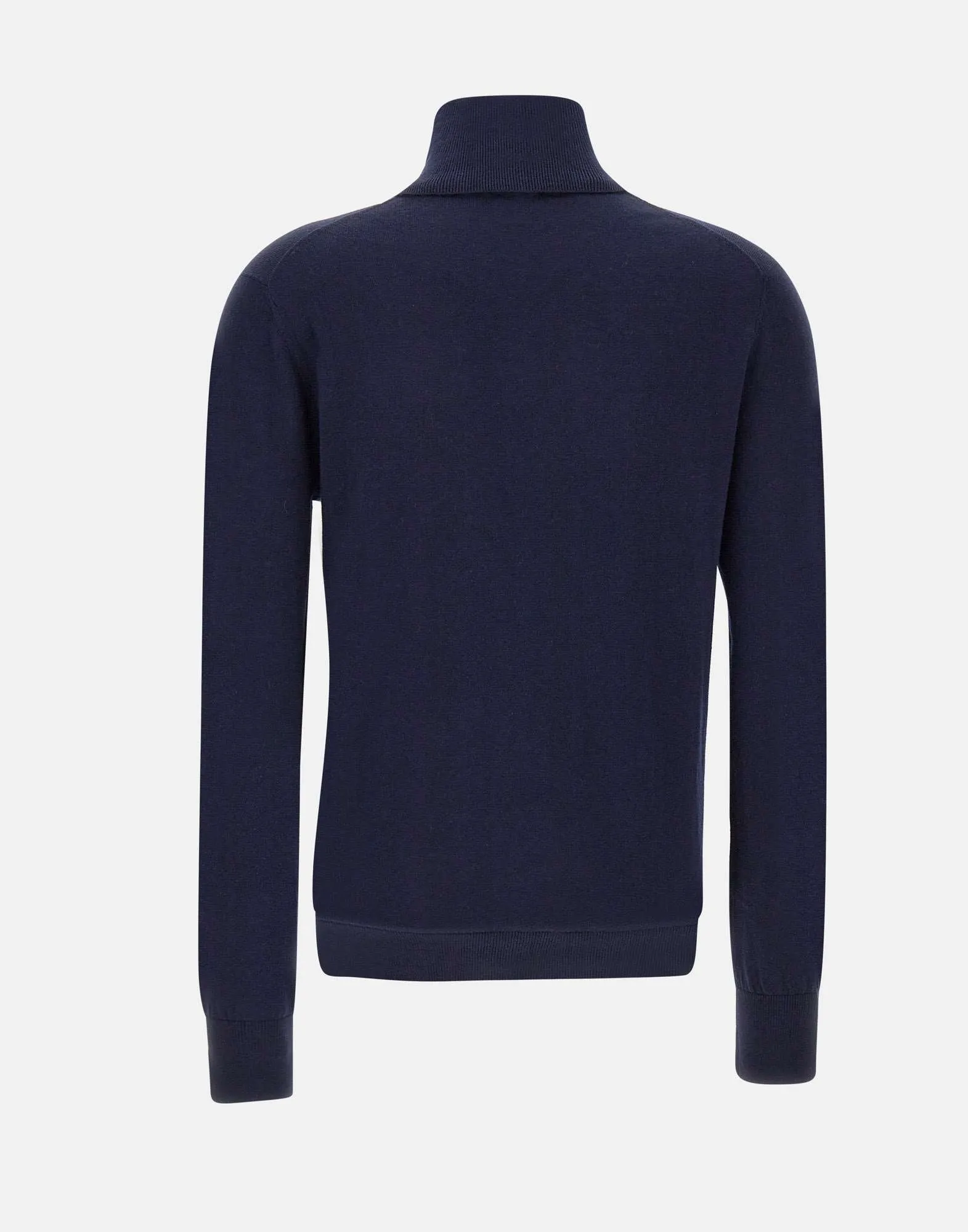 Navy Blue Turtleneck Wool Sweater