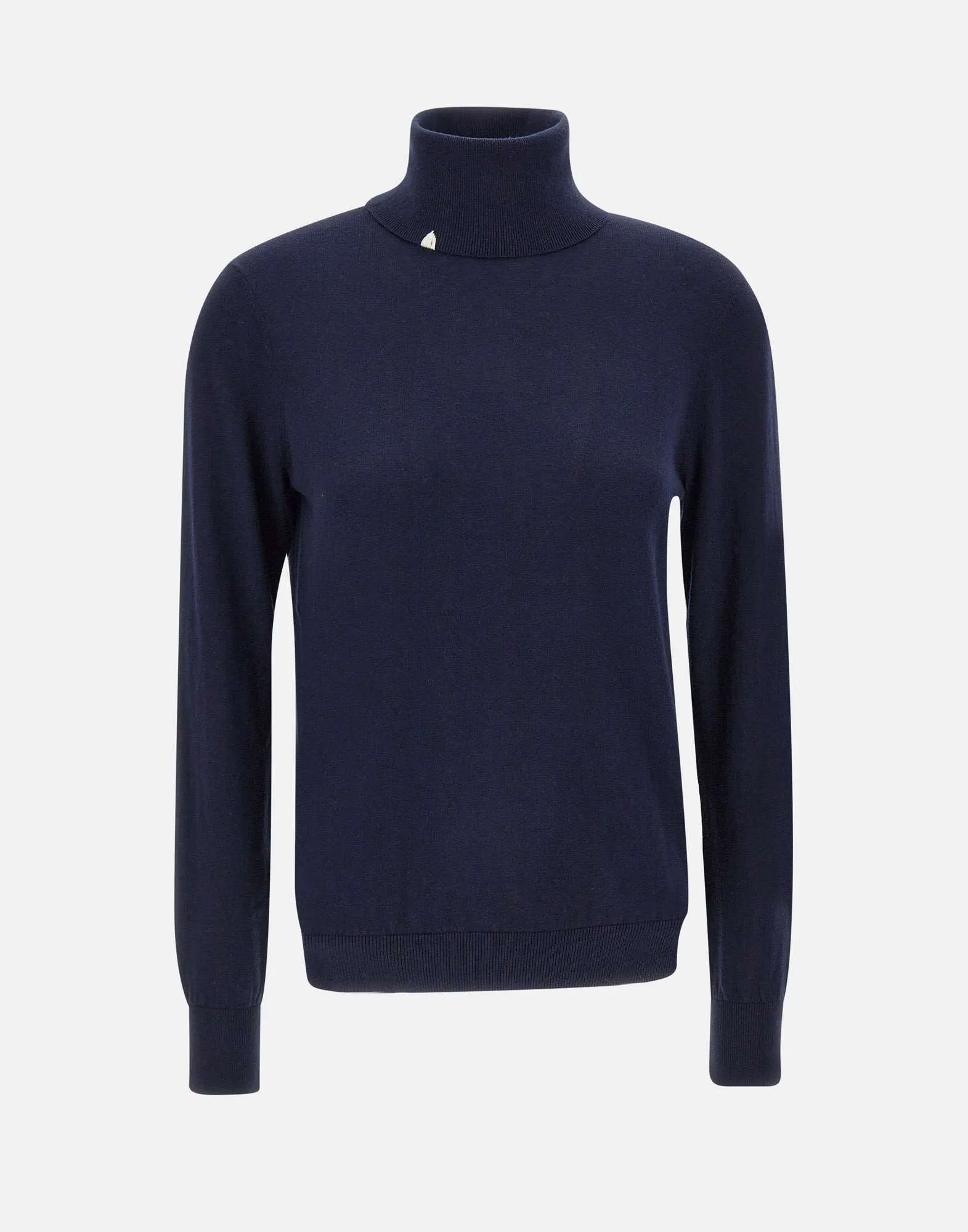 Navy Blue Turtleneck Wool Sweater