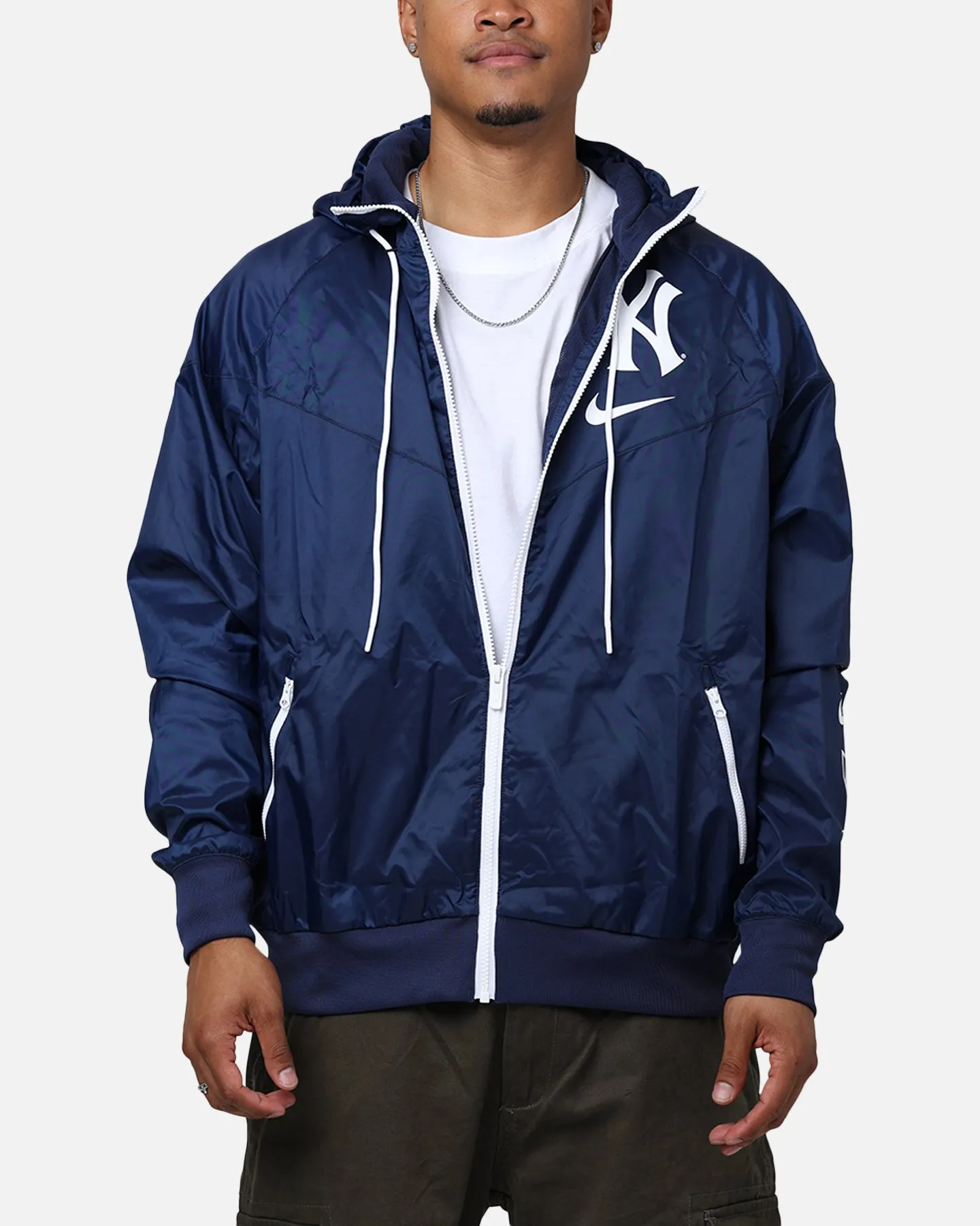 Nike New York Yankees Team Windrunner Jacket Midnight Navy/White