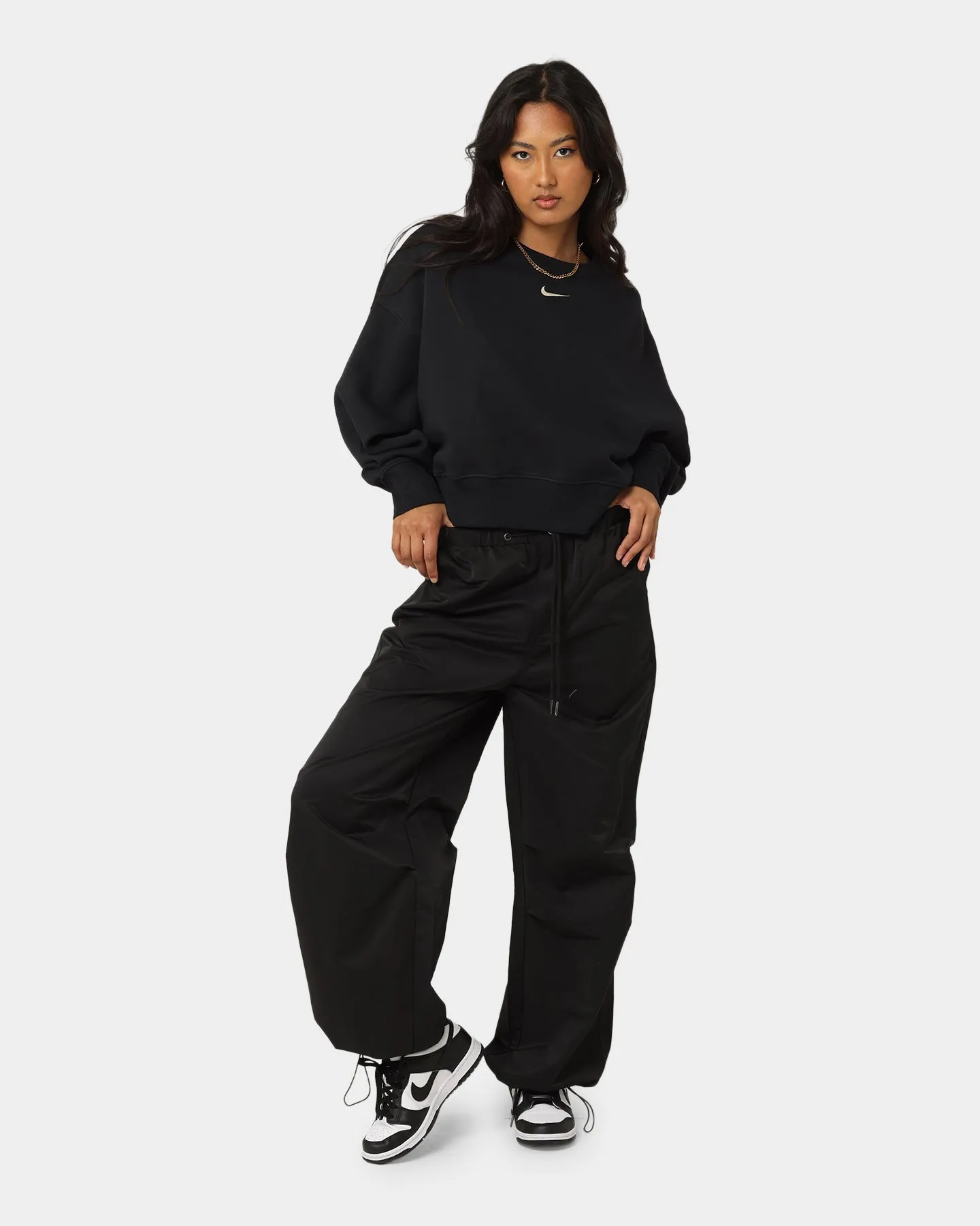 Nike Women's Nike Sportswear Style Fleece Over-Oversized Crewneck Black/Sail