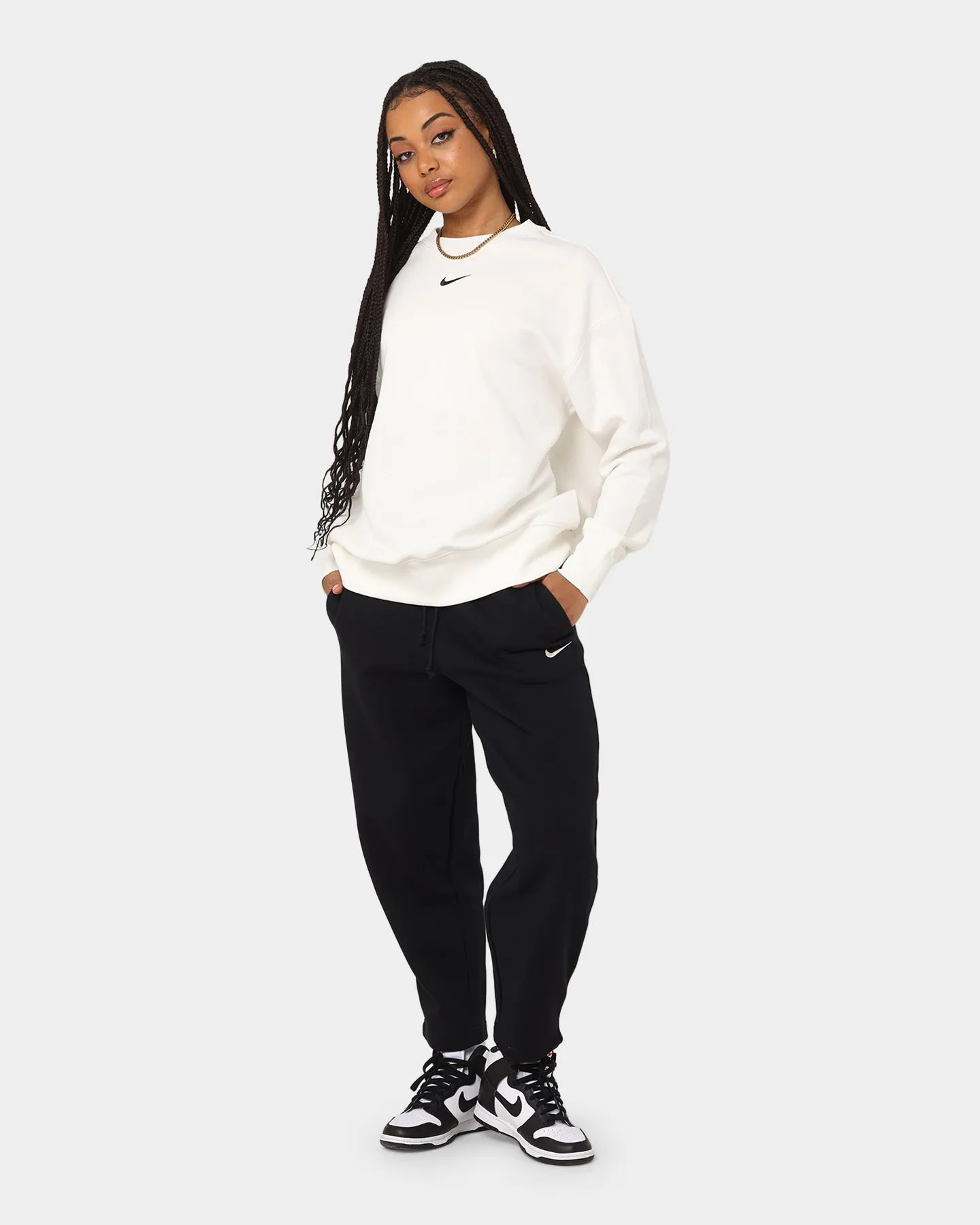 Nike Women's Nike Sportswear Style Fleece Oversized Crewneck Sail/Black