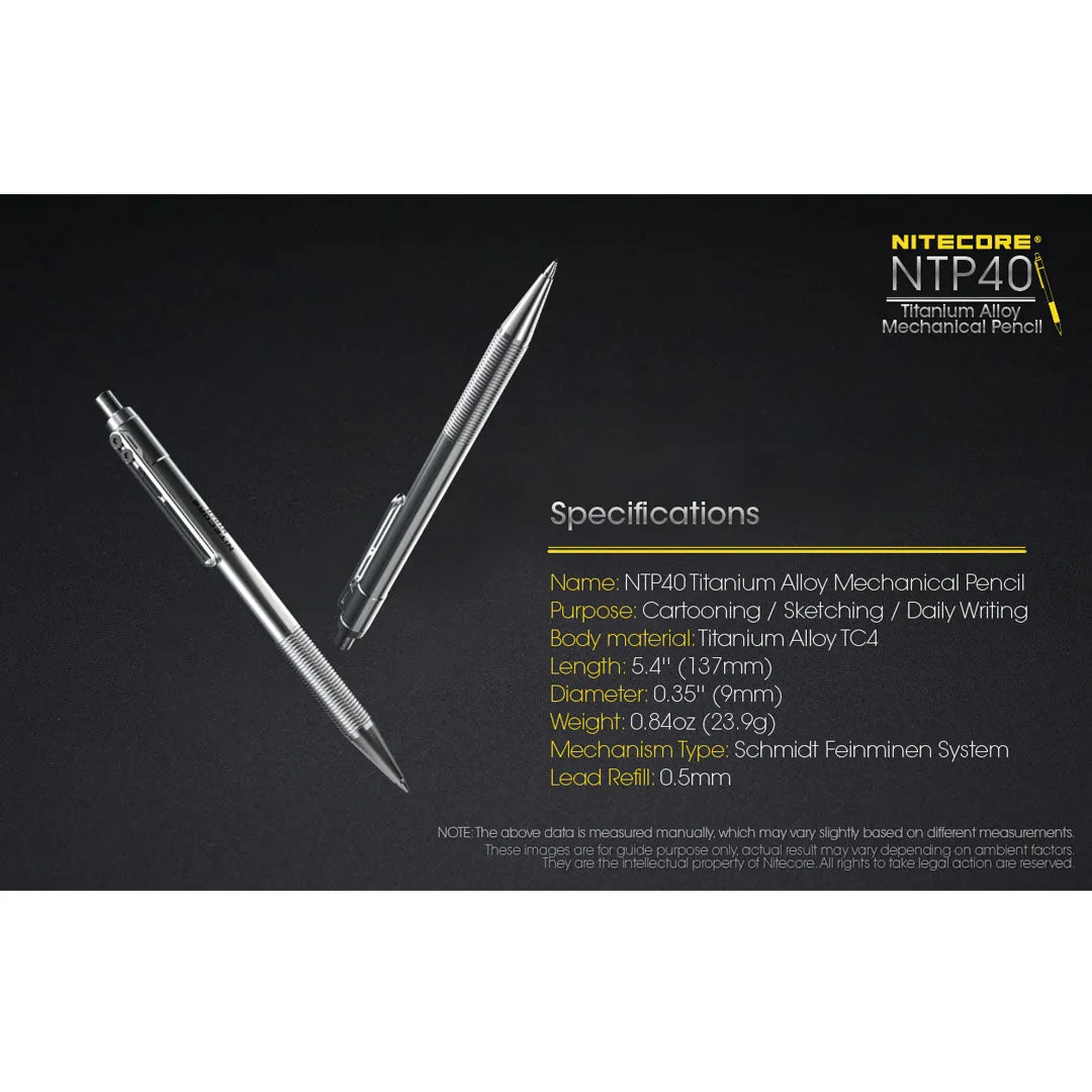 NITECORE NTP40 Titanium Alloy Mechanical Pencil