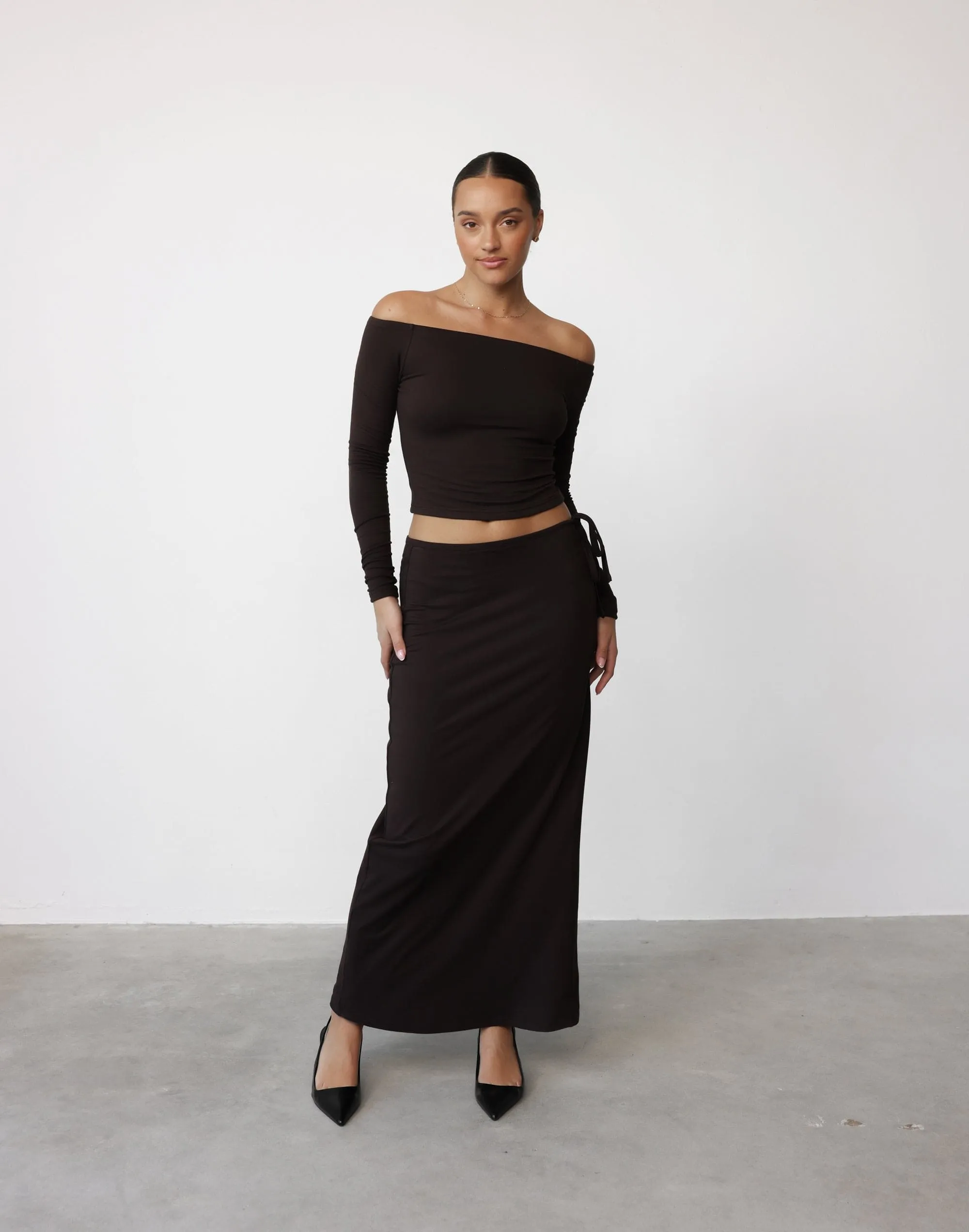 Noni Maxi Skirt (Chocolate)