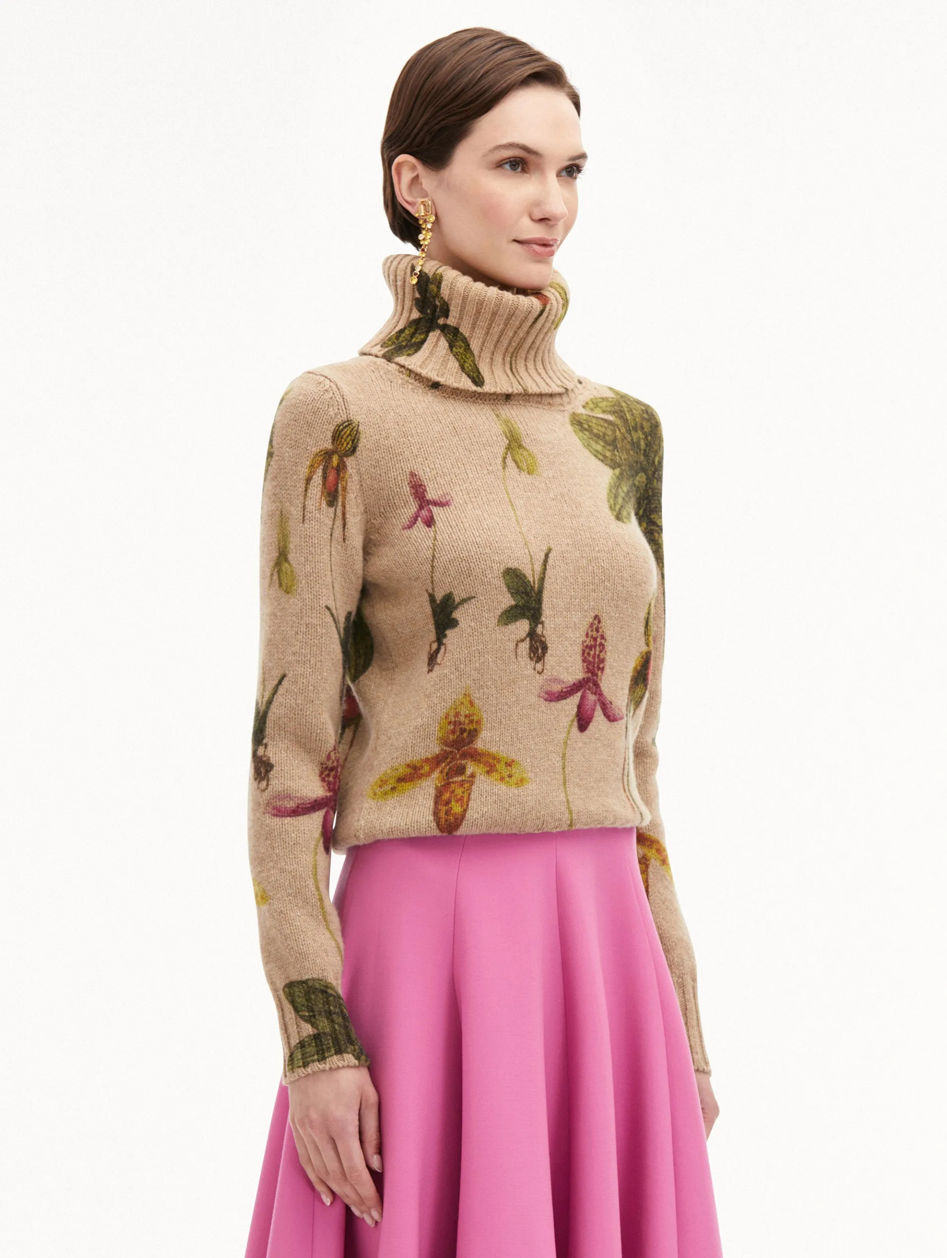 Orchid Printed Turtleneck Pullover