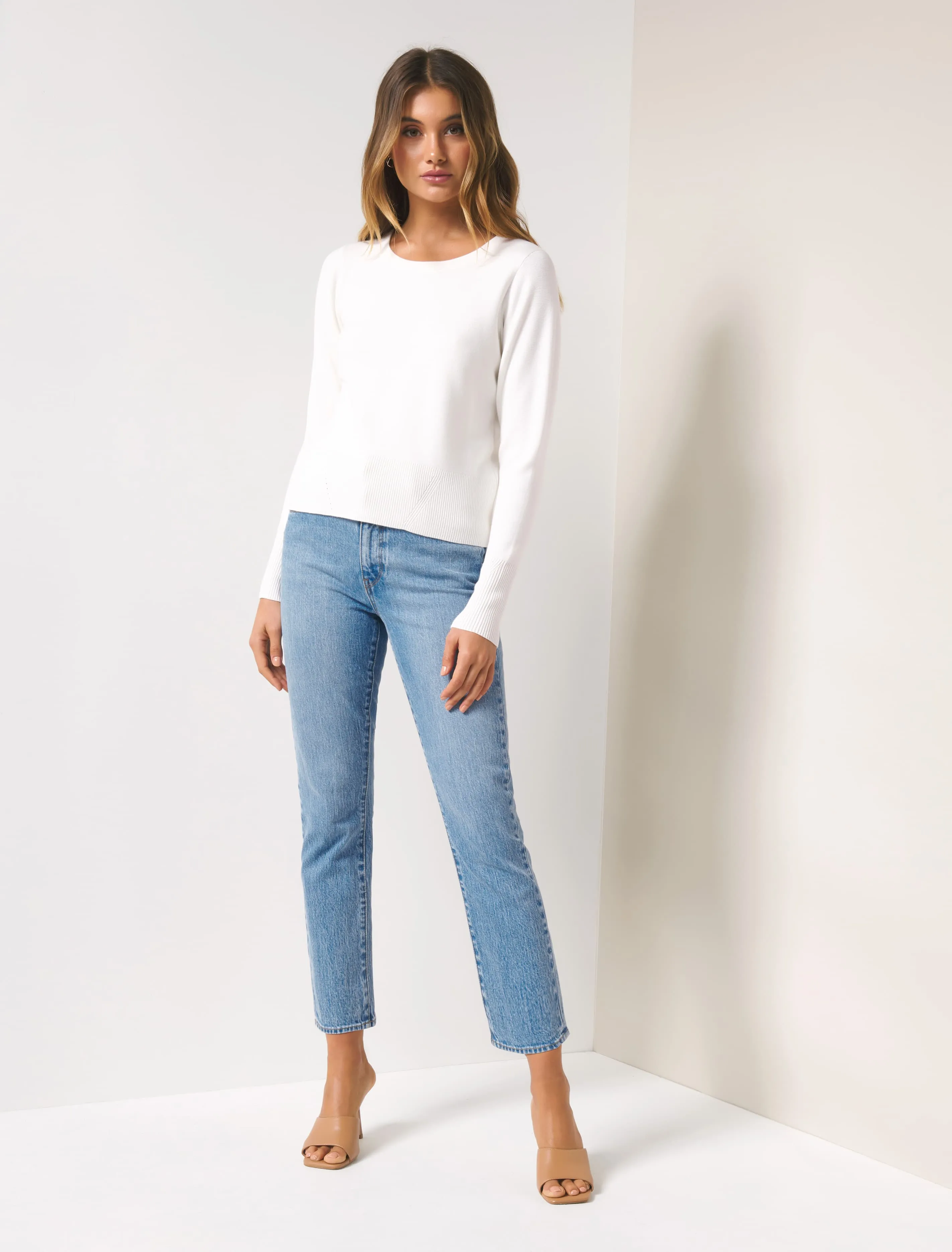 Paige Rib Trim Crew Neck Jumper