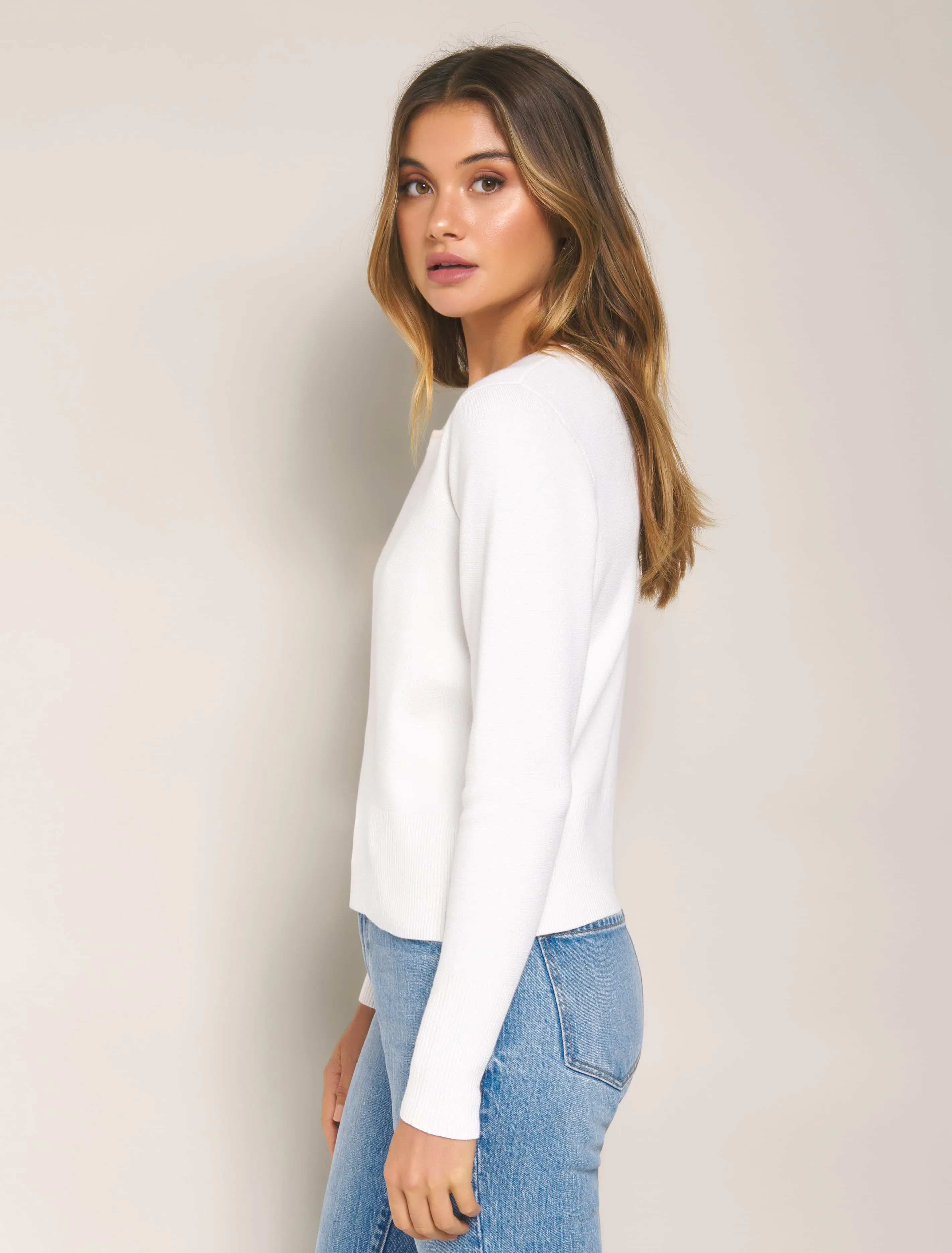 Paige Rib Trim Crew Neck Jumper