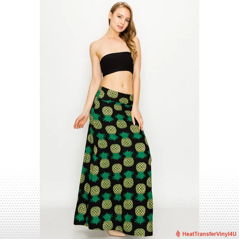 Patterned Fold Over Maxi Skirts