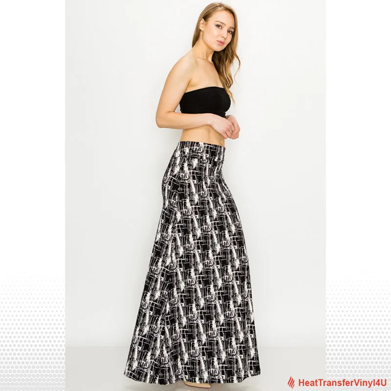 Patterned Fold Over Maxi Skirts