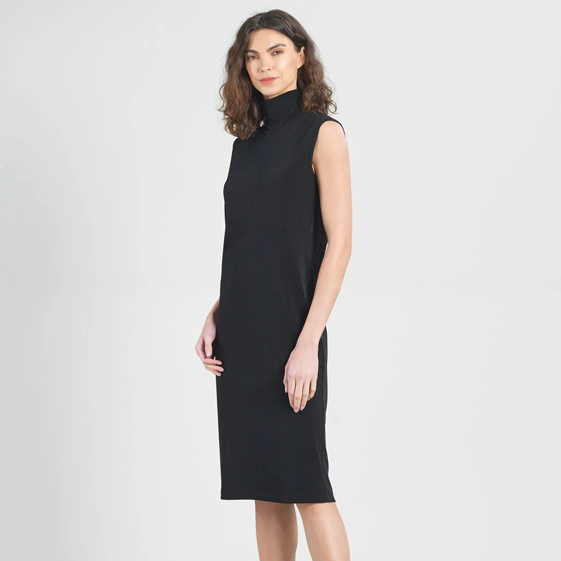 Peach Knit - Mock Neck Midi Dress - Black - Final Sale!