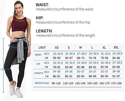 PHISOCKAT High Waist Yoga Pants for Women, Tummy Control 4 Way Stretch Yoga Leggings with 3 Pockets (Black, Small)