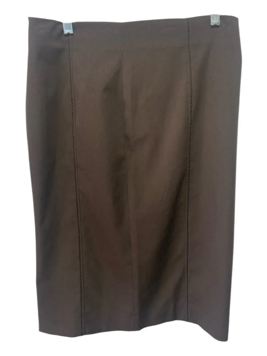 Pier Antonio Gaspari Size 12 Brown & Black Polyester Blend pencil skirt Skirt