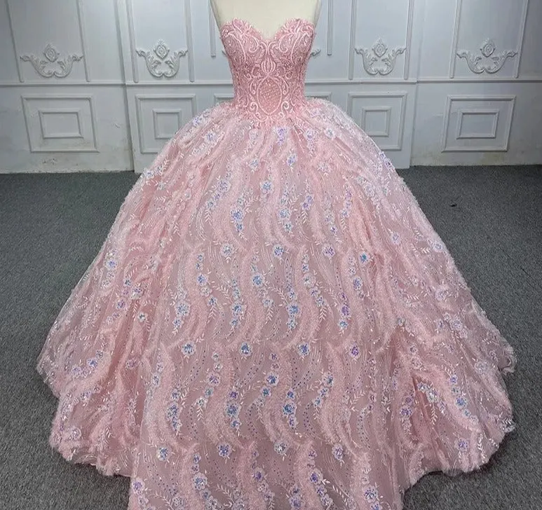 Pink Quinceanera Ball Gown Dress