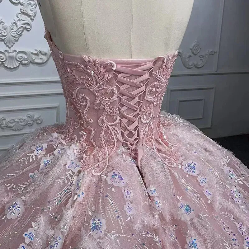 Pink Quinceanera Ball Gown Dress