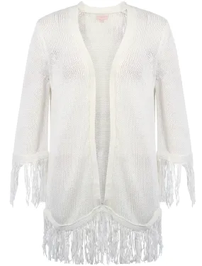 Plum Tree Zinnia white cardigan