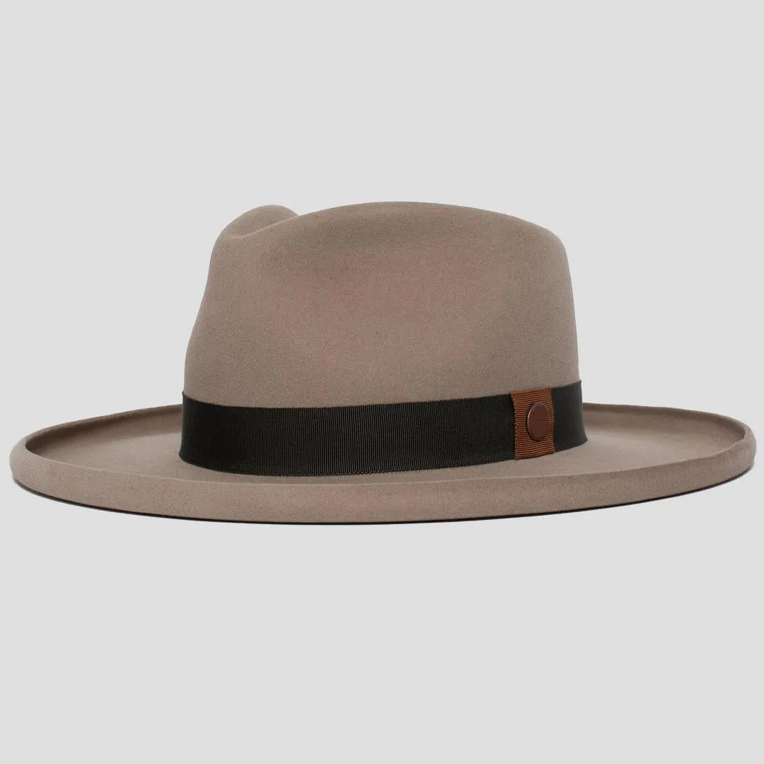 Polished Wide Brim Felt Fedora