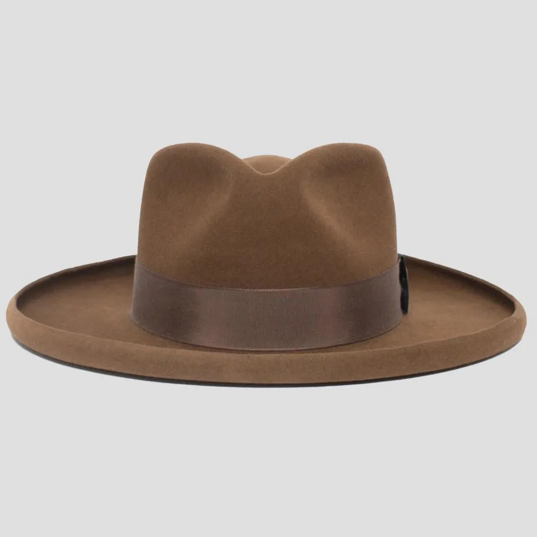 Polished Wide Brim Felt Fedora