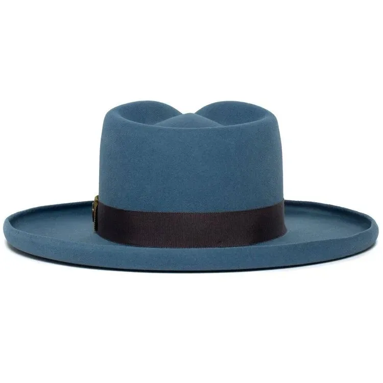 Polished Wide Brim Felt Fedora