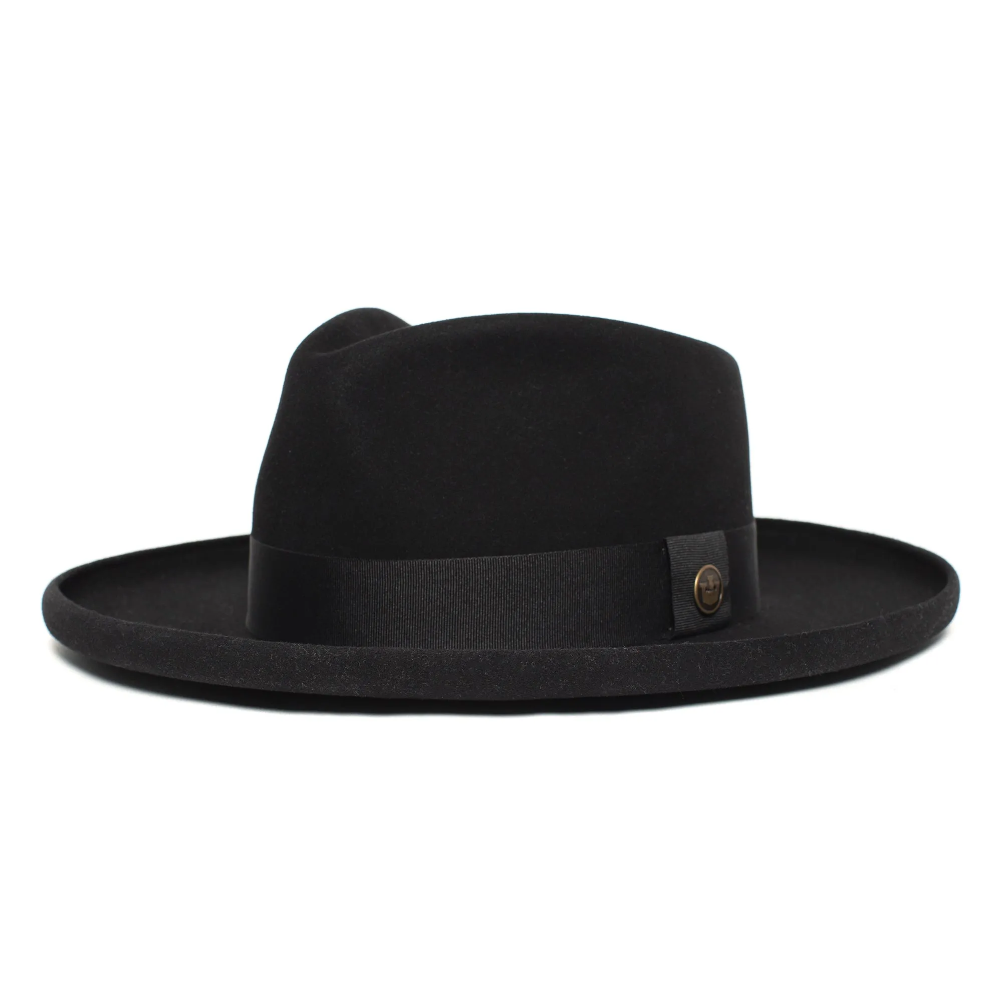 Polished Wide Brim Felt Fedora