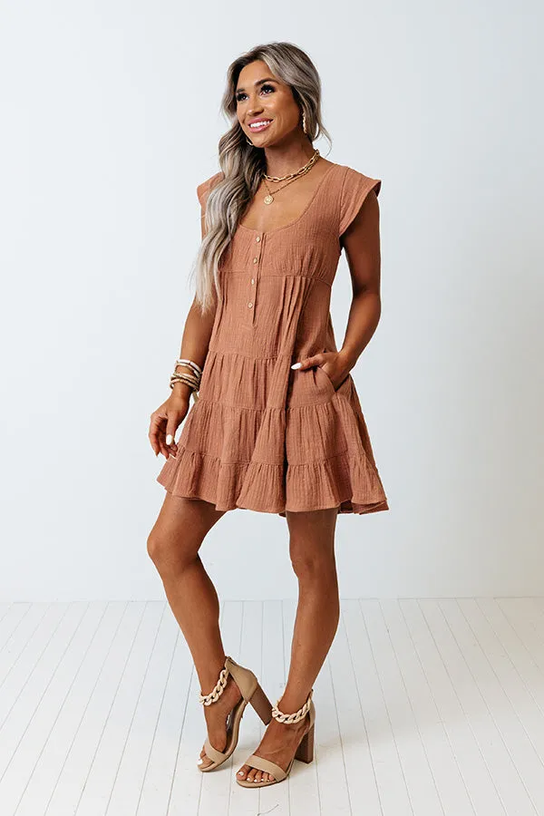 Prettiest Smile Babydoll Dress In Rustic Rose