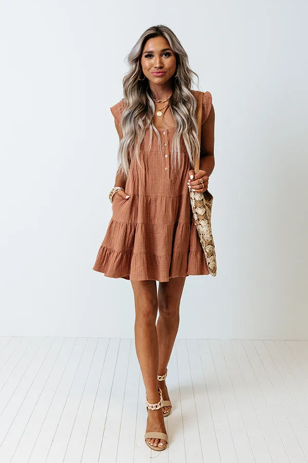 Prettiest Smile Babydoll Dress In Rustic Rose