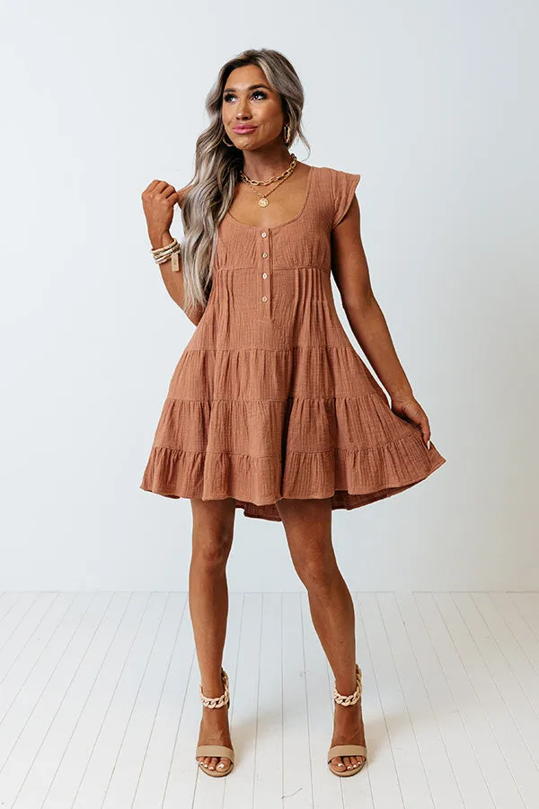 Prettiest Smile Babydoll Dress In Rustic Rose