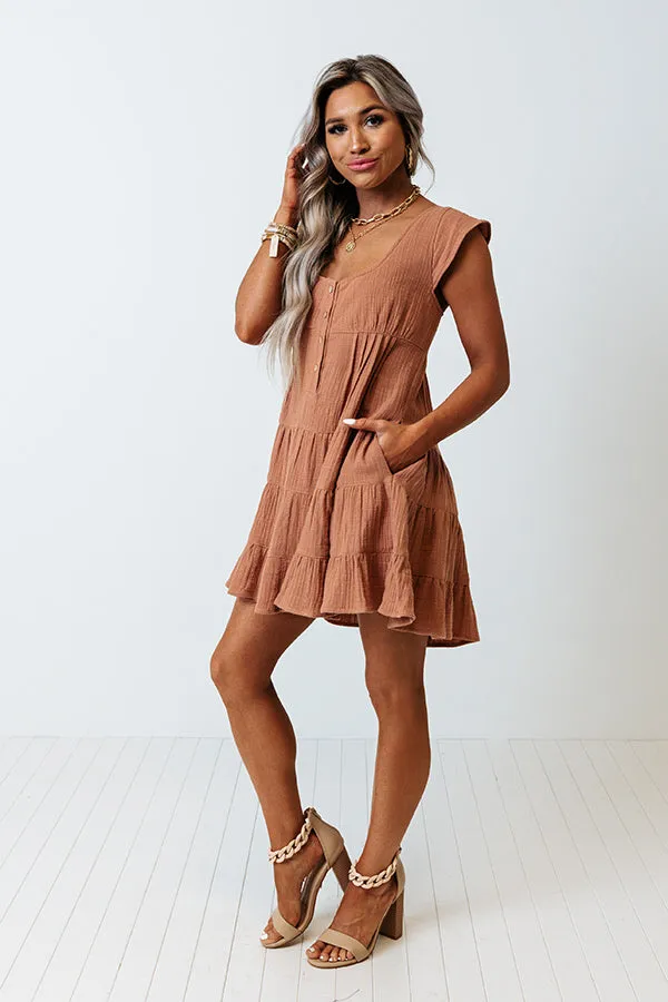 Prettiest Smile Babydoll Dress In Rustic Rose