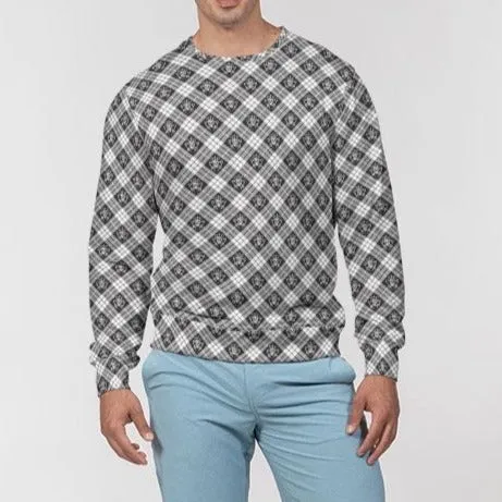 Punk Majesty Tartan Men's Classic French Terry Crewneck Pullover