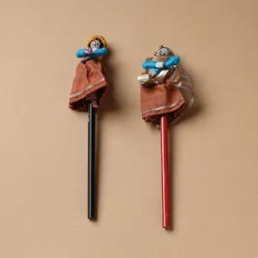 Rajasthani Puppet Couple Handmade Pencils (Set of 2)