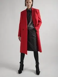 Red Double Gaberdine Overcoat