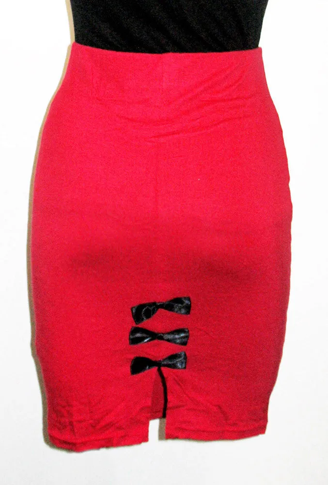 Red Pin-up Pencil Skirt