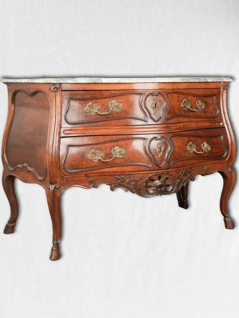 Regence period sauteuse commode w/ marble top 40½"