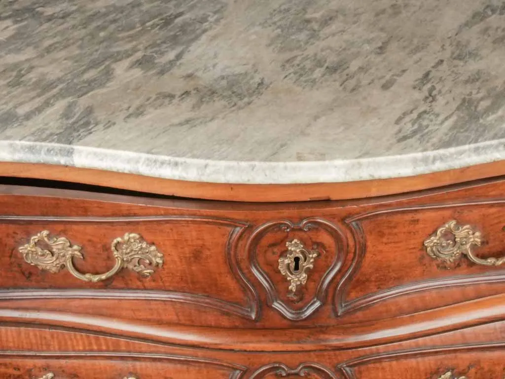 Regence period sauteuse commode w/ marble top 40½"