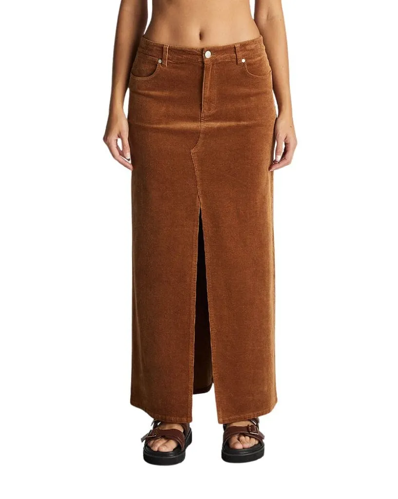 Repair Maxi Skirt - Caramel Cord