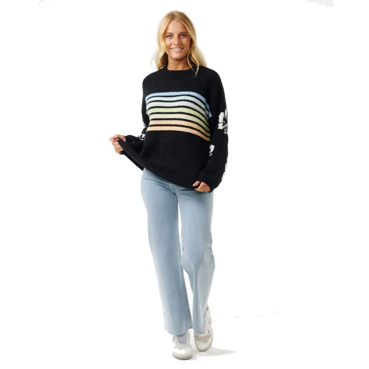 Rip Curl High Tide Hibiscus Stripe Crew Jumper