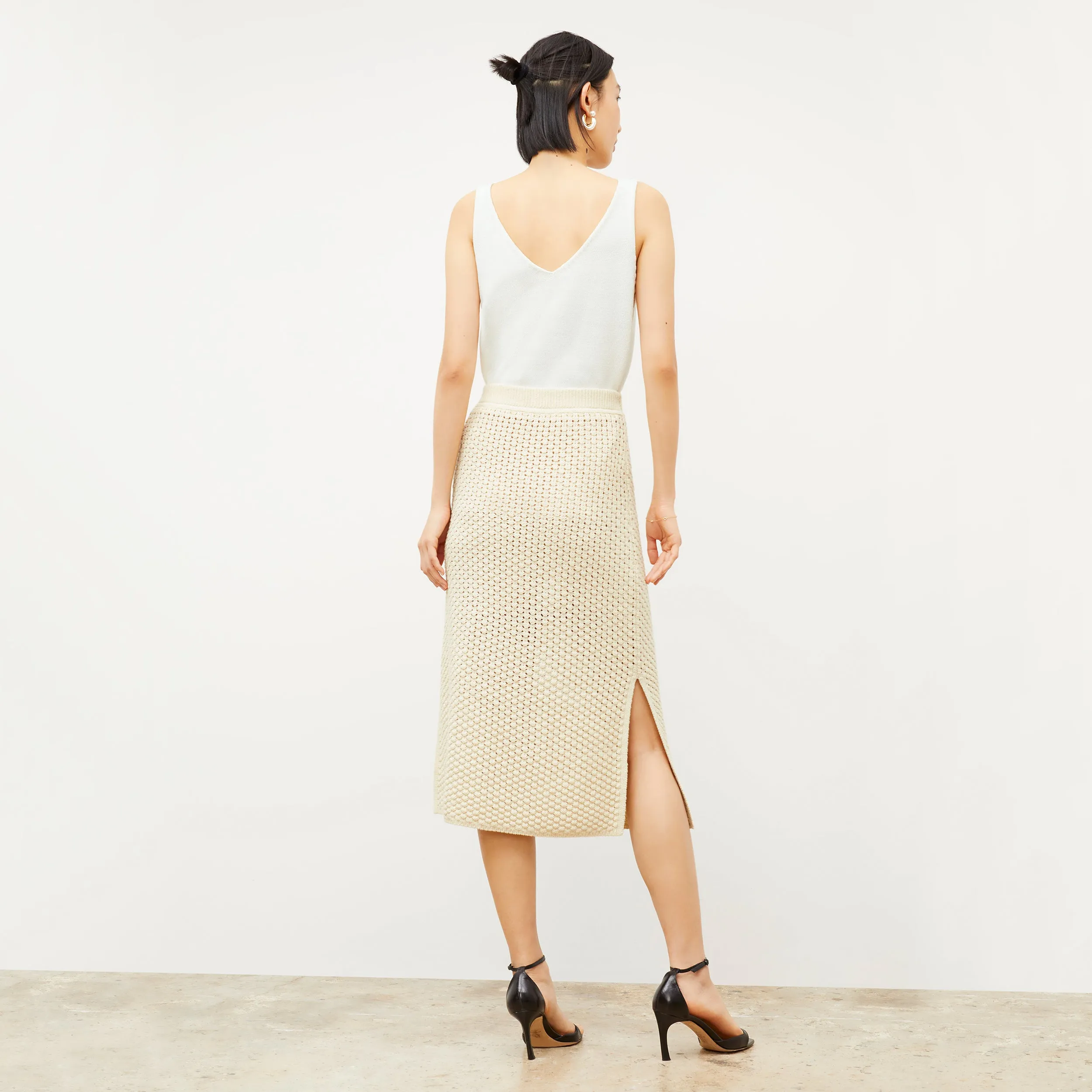 Senga Skirt - Popcorn Knit :: Coconut