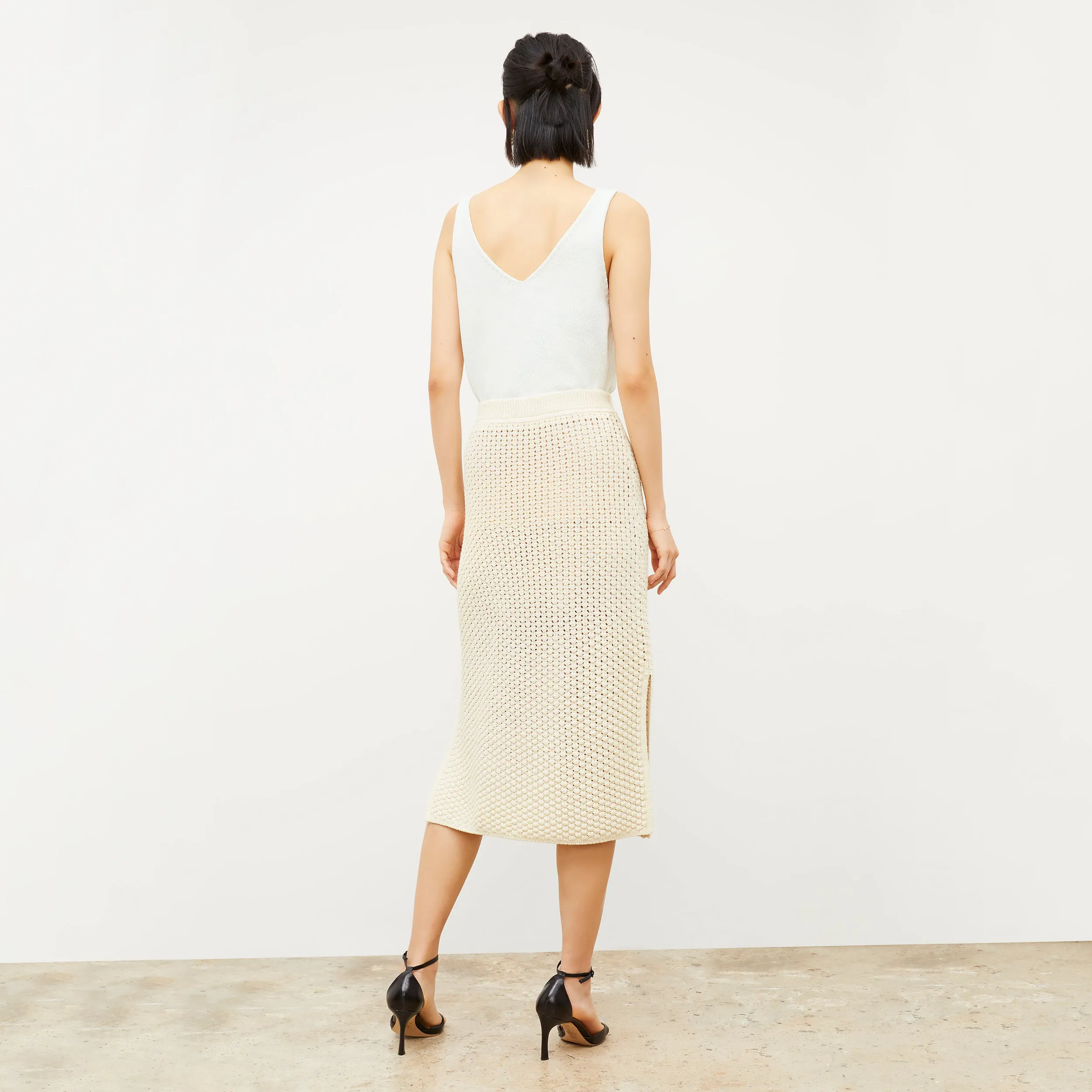 Senga Skirt - Popcorn Knit :: Coconut