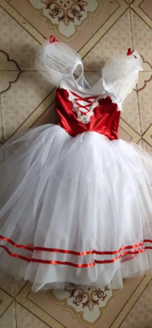 Short Puff Sleeve Ballet Costume Ballerina Dance Dress