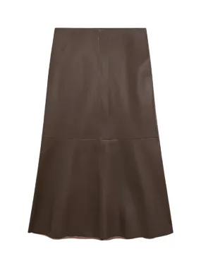 Simoas Leather Skirt in Dark Mahogany