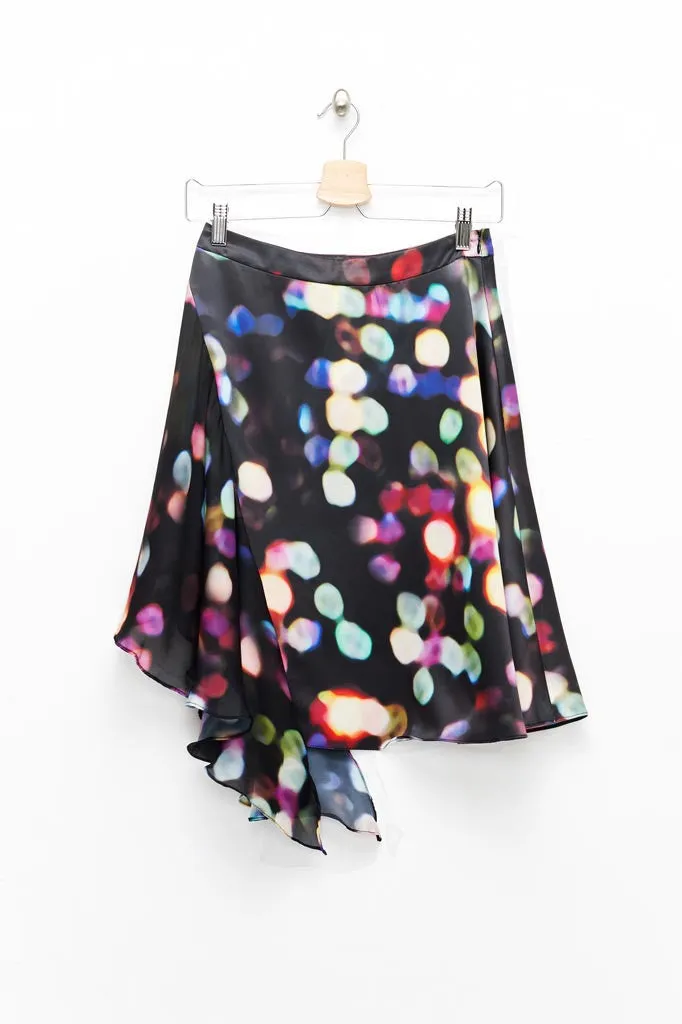 Slade Collection- Velvet Goldmine Inspired Asymmetry Printed Dots Skirt