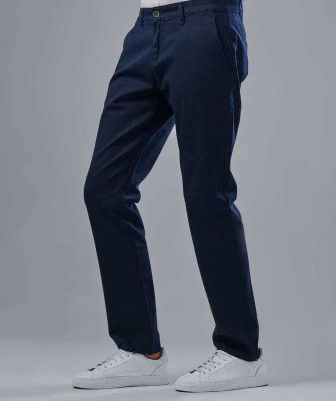 SLIM FIT CHINO TROUSERS  - NAVY