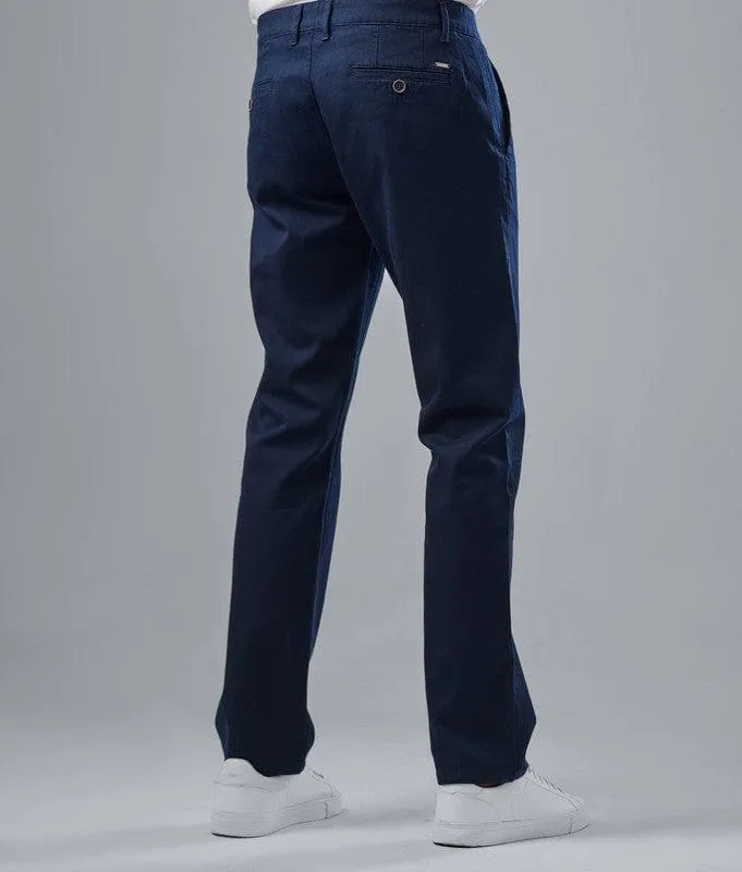 SLIM FIT CHINO TROUSERS  - NAVY