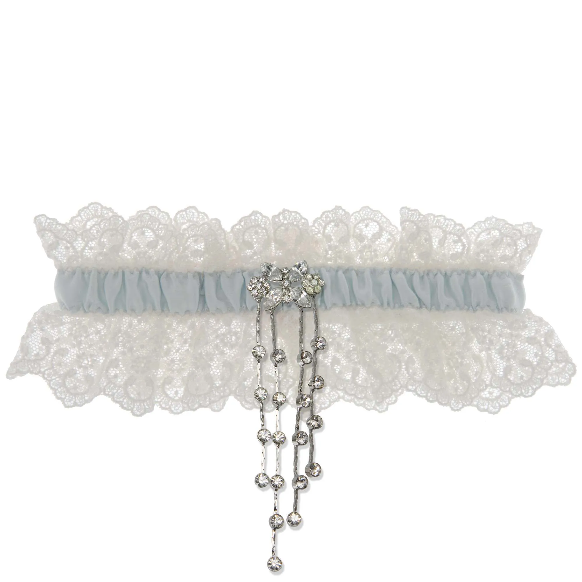 Something Blue Wedding Garter - Ivory