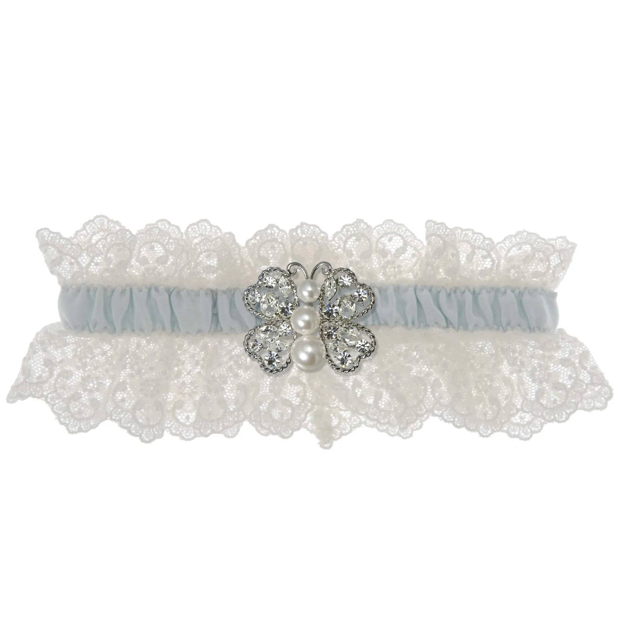 Something Blue Wedding Garter - Ivory