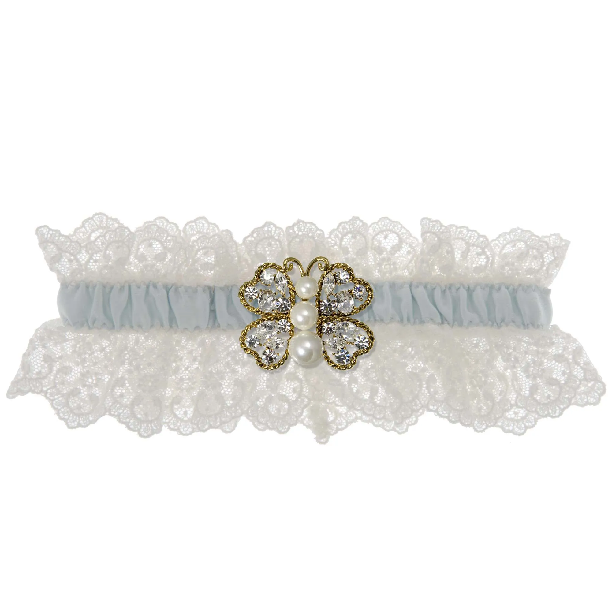 Something Blue Wedding Garter - Ivory