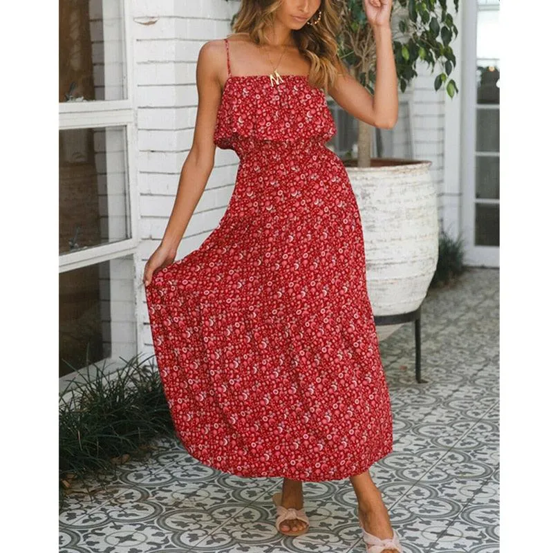 Spilt Sundress Spaghetti Strap Dress