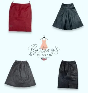 Structured Scarlet Noir Leather Skirts - 8 Pieces ( BC-11-22 )