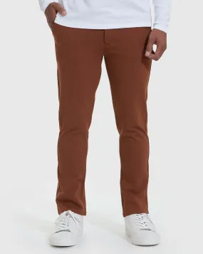 Suede Brown Slim Comfort Knit Chino Pant